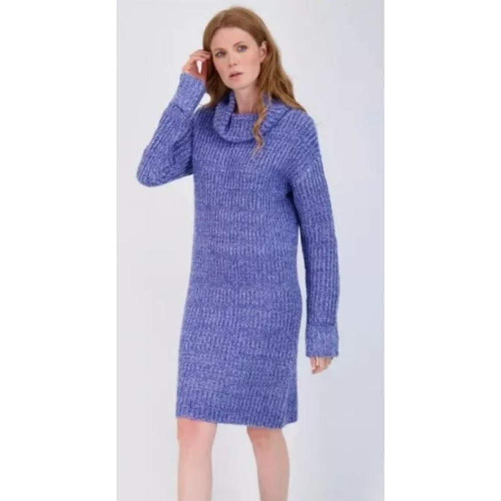 StitchDrop Sweater Pullover Turtleneck Womens Medium M Blue Acrylic $79 Ladies